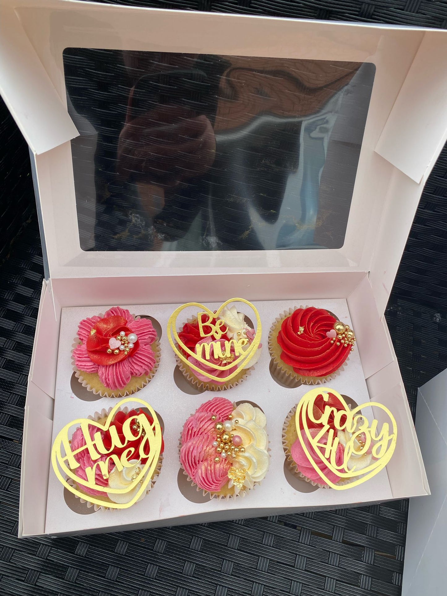 Valentines Love Heart Cupcake Toppers