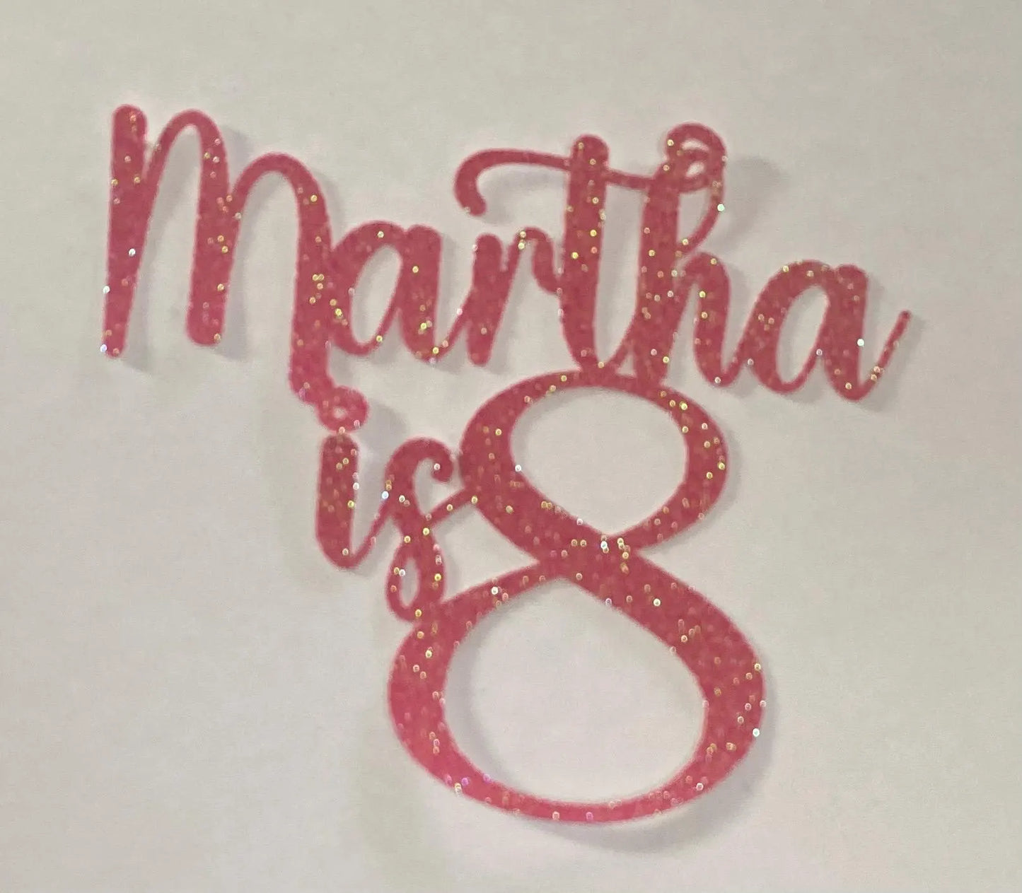 Name & Age Glitter Cake Topper