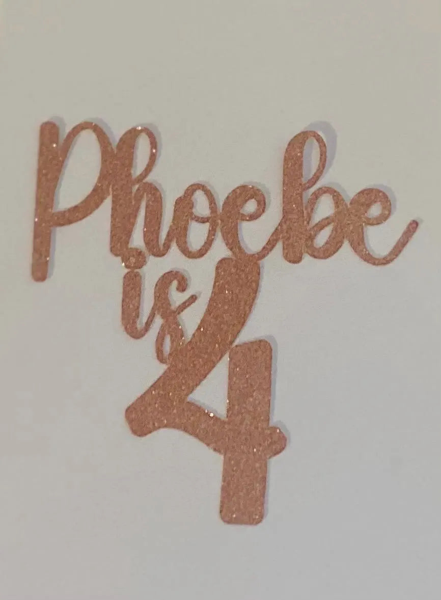 Name & Age Glitter Cake Topper
