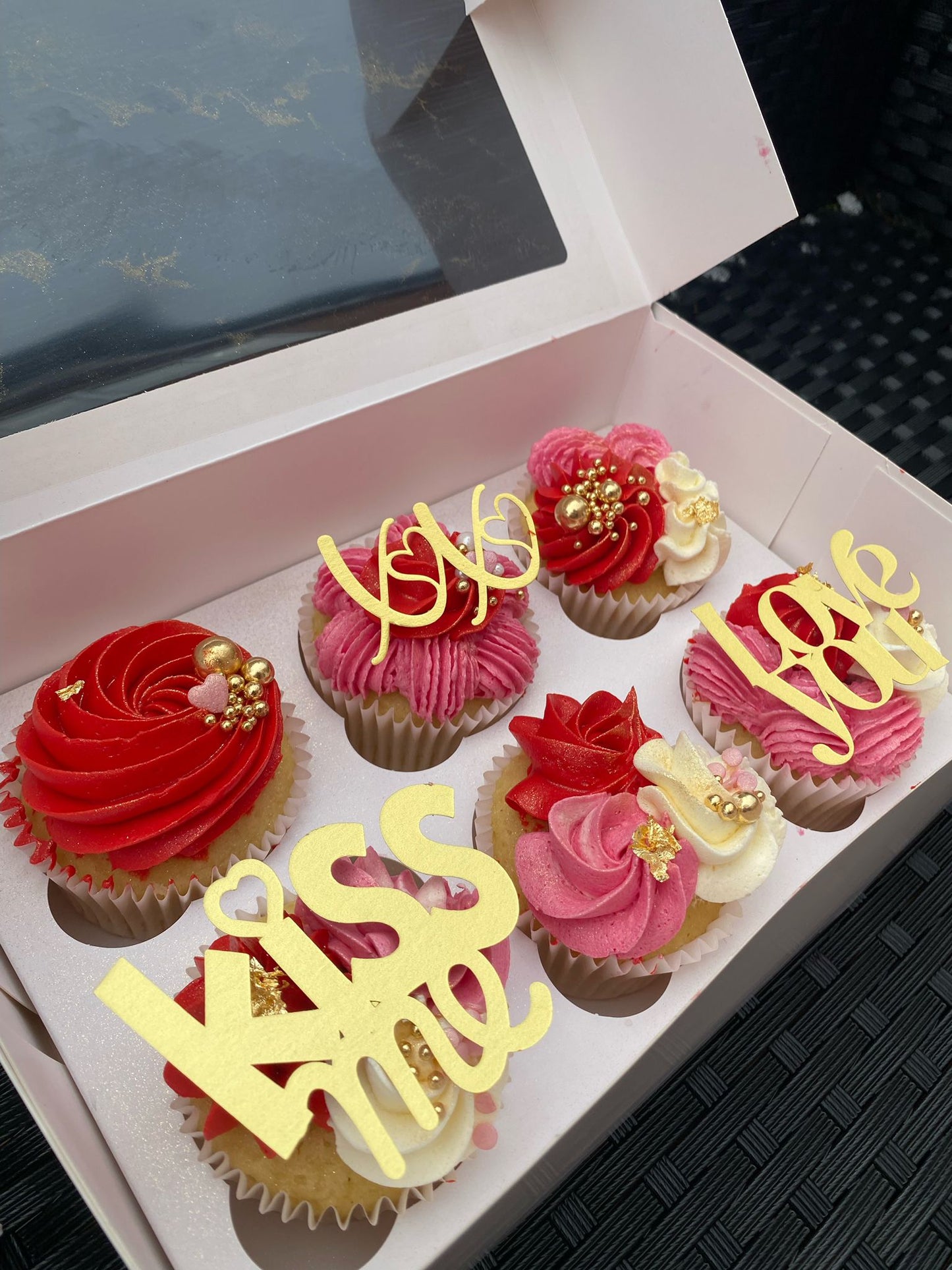 Valentines Kiss Me Cupcake Toppers