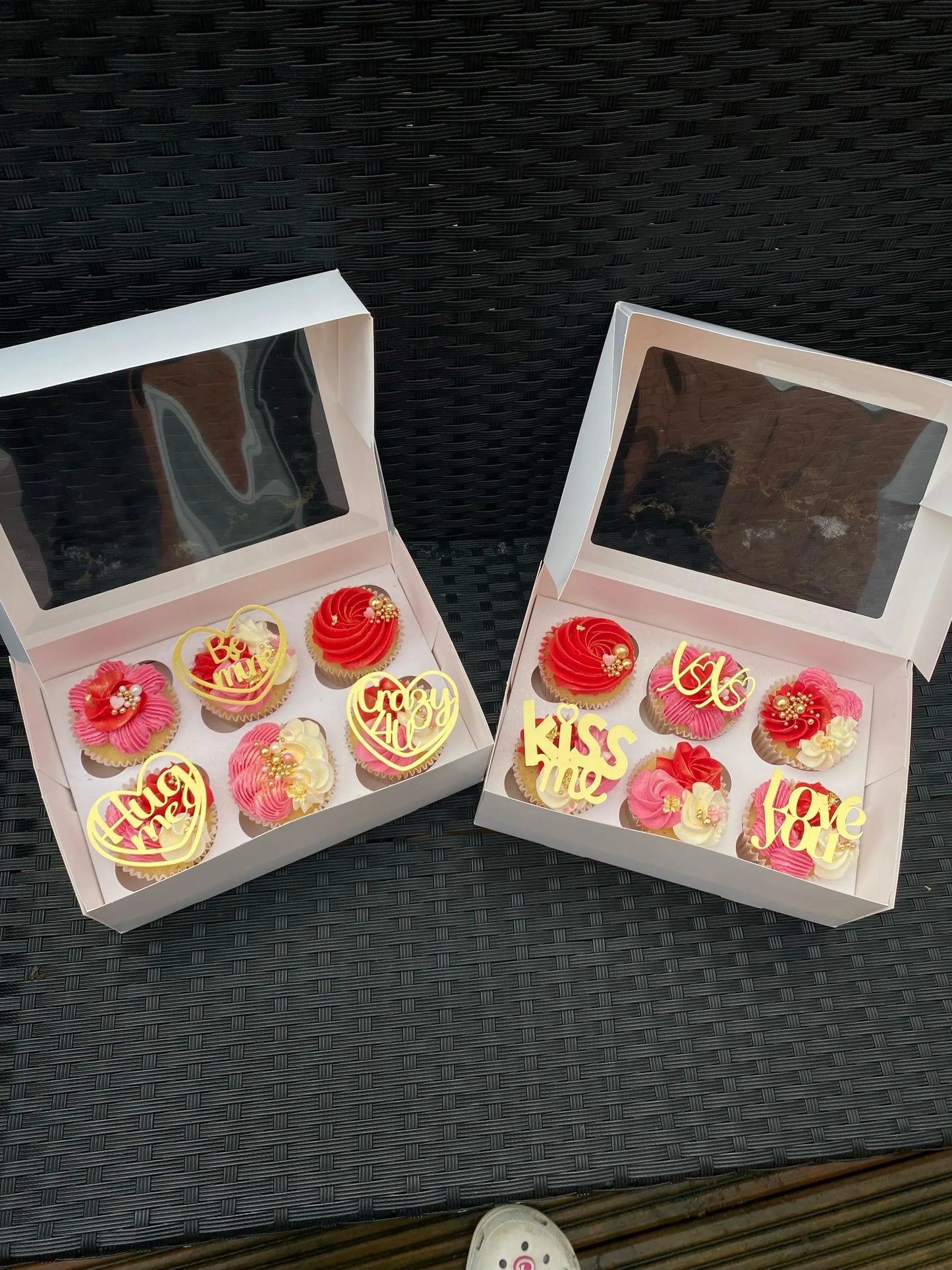 Valentines Love Heart Cupcake Toppers