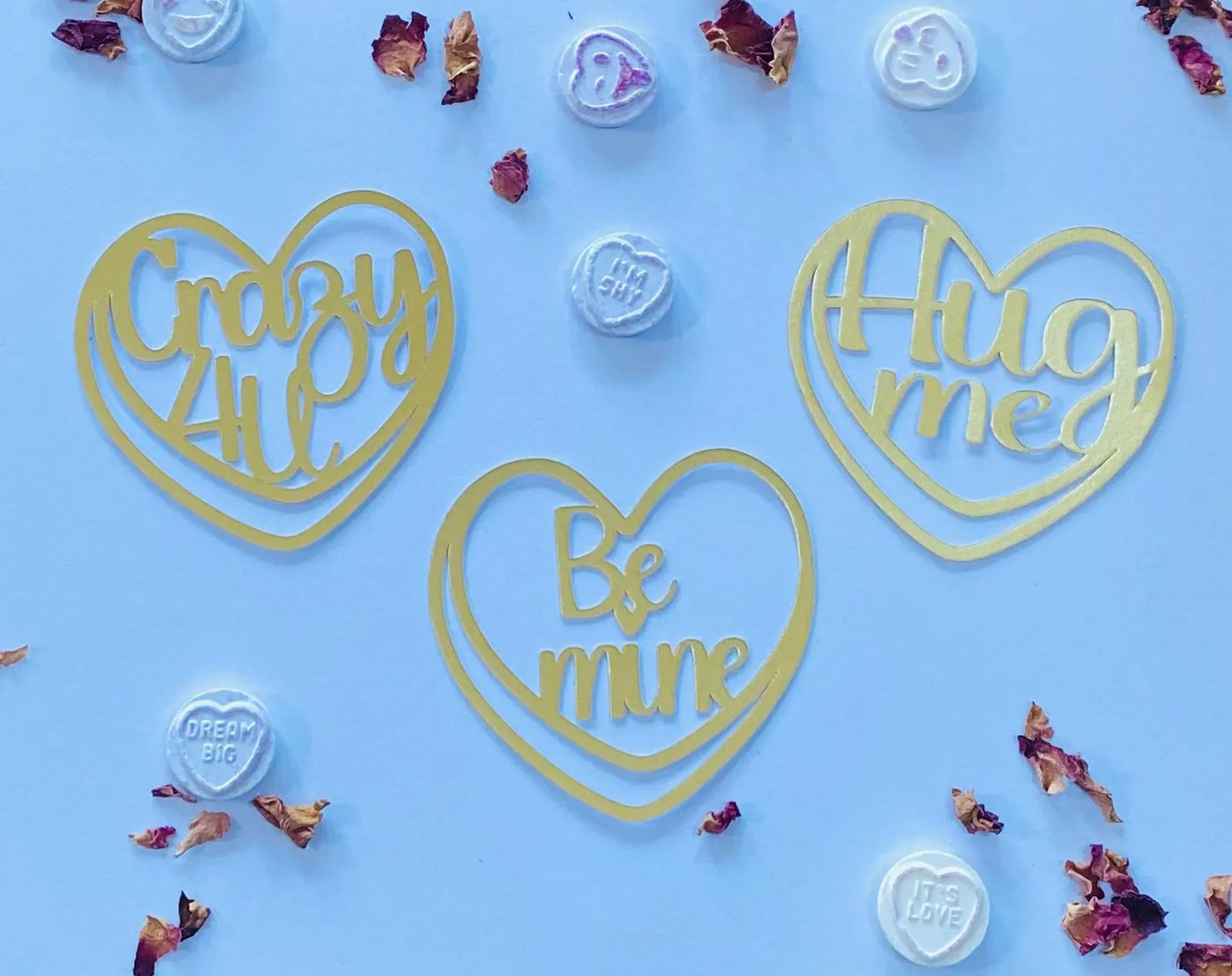 Valentines Love Heart Cupcake Toppers