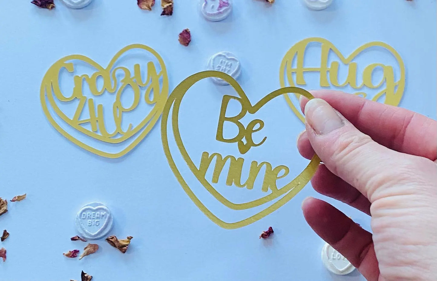 Valentines Love Heart Cupcake Toppers